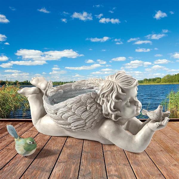 Design Toscano God's Messenger Cherub with Bird Angel Statue LY88309